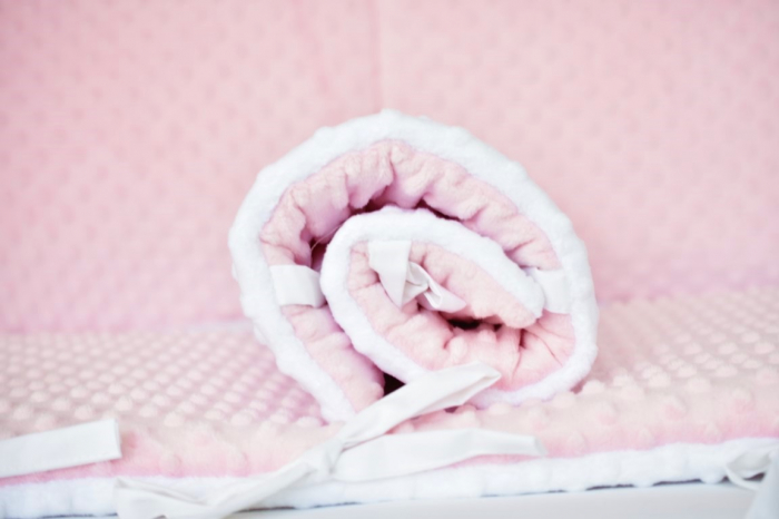 Aparatori clasice minky groase alb/roz [5]