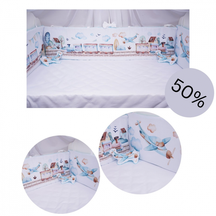 Aparatori groase clasic model trenulete si plus bleu 240 cm [1]