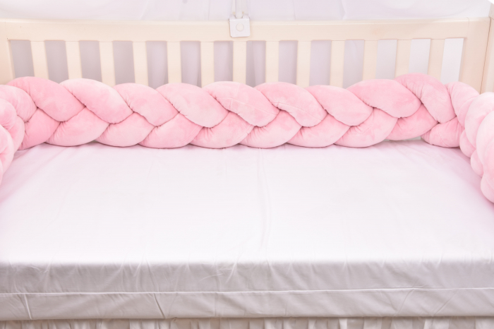 Aparatoare impletita plus minky neted, roz pal, 240 cm [2]