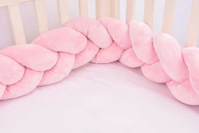 Aparatoare impletita plus minky neted, roz pal, 240 cm [3]