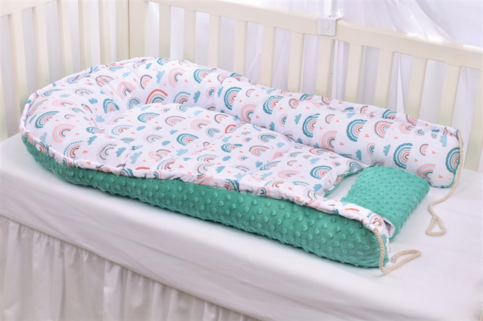 Babynest model curcubee si minky turquoise [6]