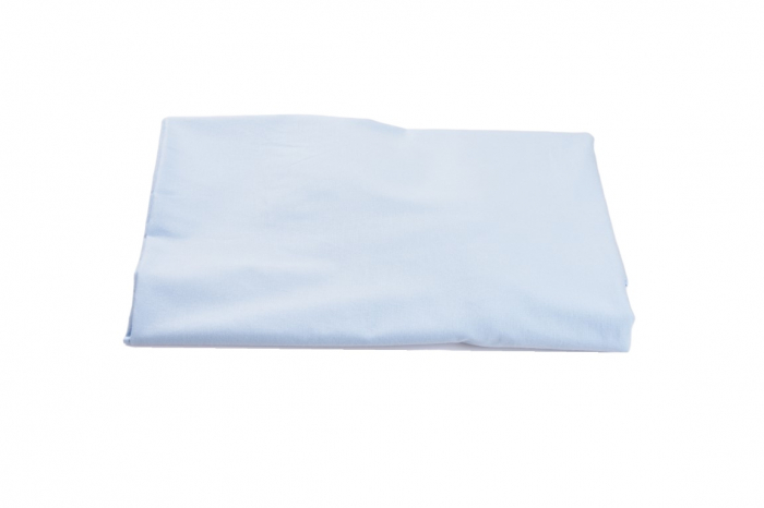Set 2 cearsafuri bumbac 100% alb/bleu + protectie impermeabila patut 120x60 cm [5]