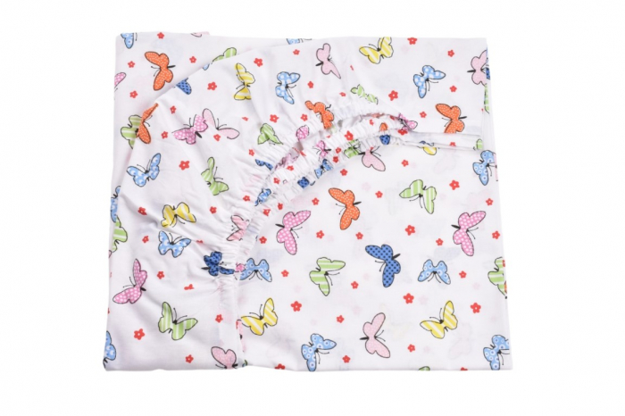 Cearsaf bumbac 100% model fluturasi pat casuta Montessorri 90x200 cm [2]