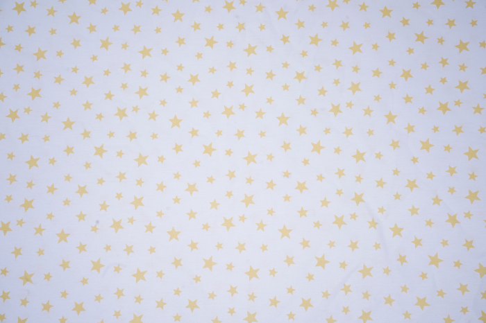 Cearsaf bumbac 100%, pătuț 140x70 cm, model steluțe galbene [4]