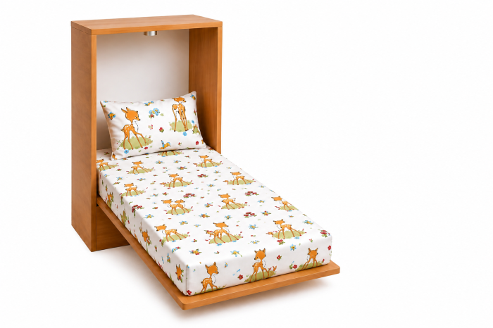 Cearșaf bumbac 100%, pătuț 140x70 cm, model căprioare [3]