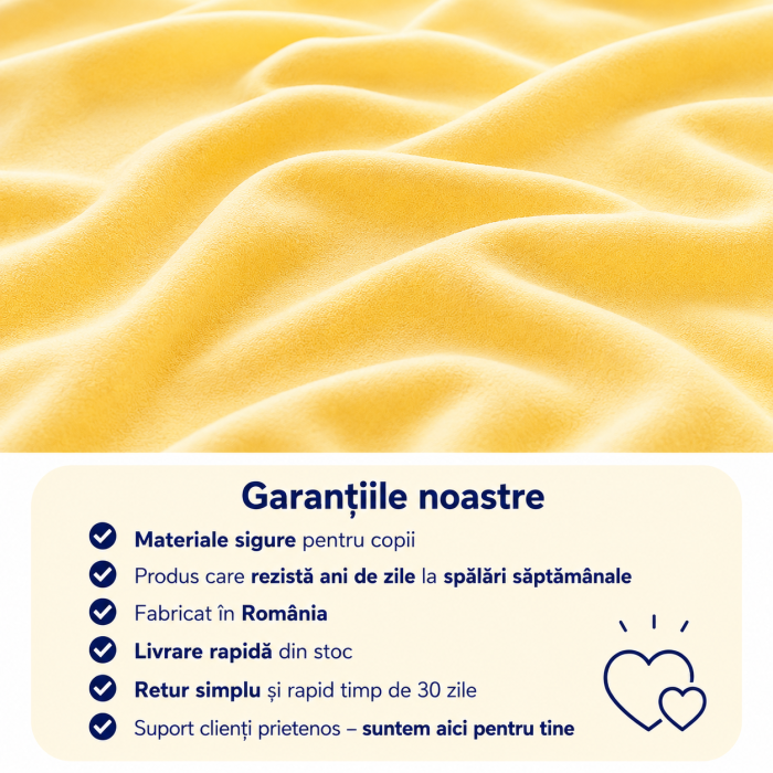 Cearsaf bumbac 100%, pătuț incastrabil grădiniță 140x60 cm, culoare galben [4]