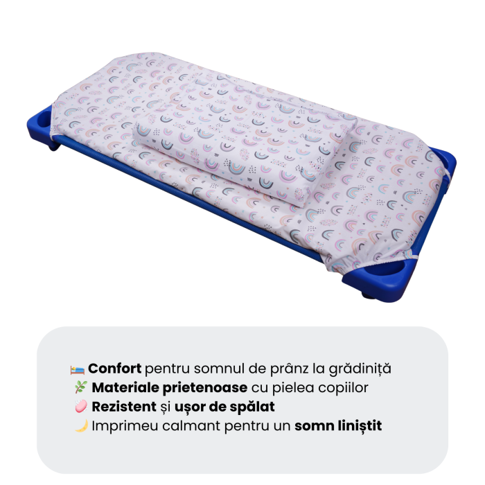 Cearsaf patut stivuibil gradinita sau cresa model curcubee roz [7]