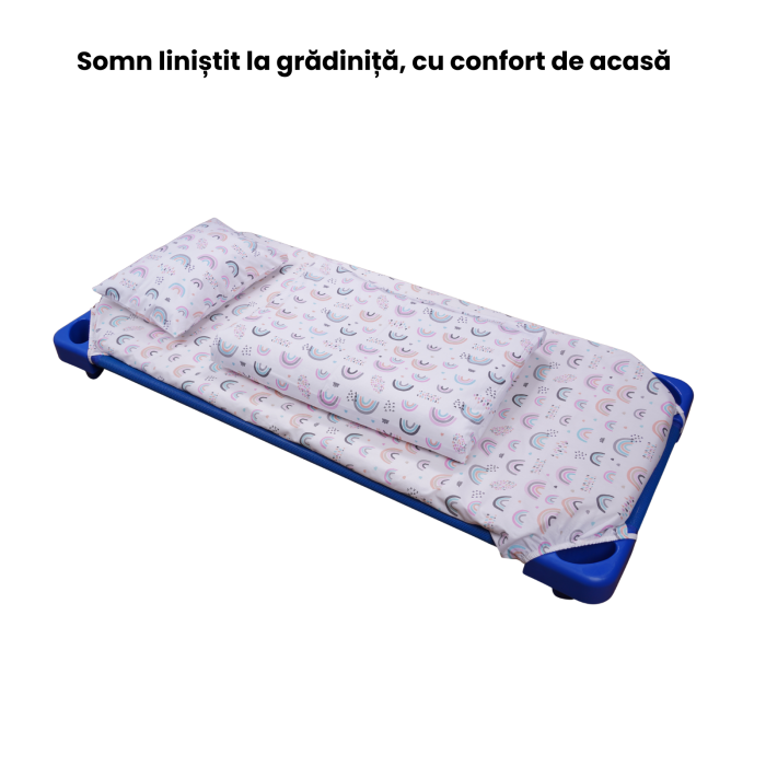 Cearsaf patut stivuibil gradinita sau cresa model curcubee roz [2]