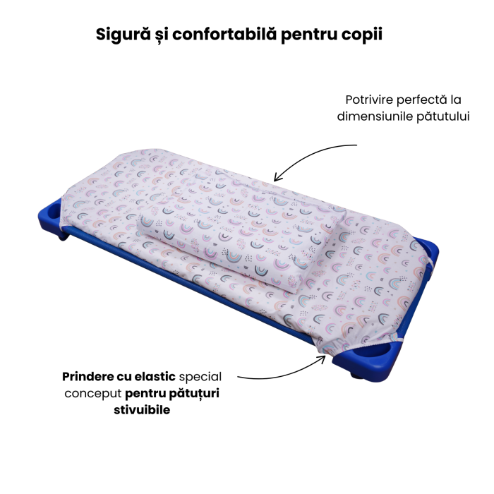 Cearsaf patut stivuibil gradinita sau cresa model curcubee roz [4]