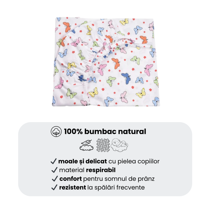 Cearsaf patut stivuibil gradinita sau cresa model fluturasi [6]