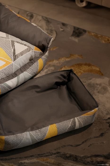 Culcuș tip coșuleț căței și pisici talie mică, bumbac și impermeabil 45x65 cm [4]