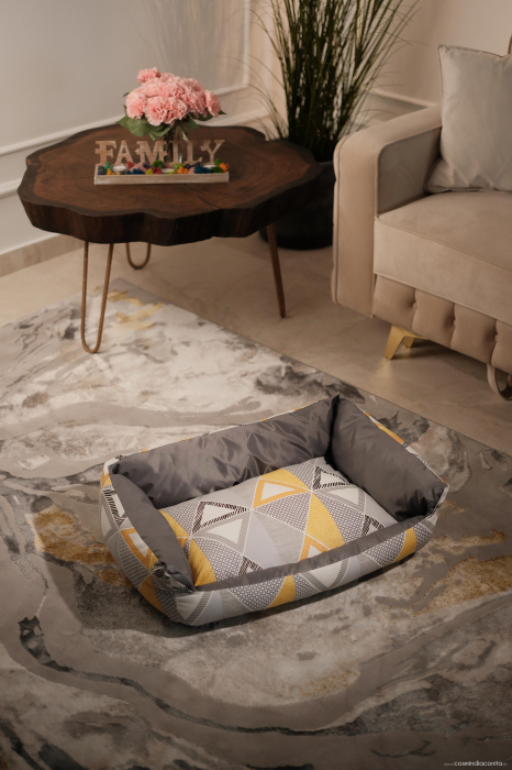 Culcuș tip coșuleț căței și pisici talie mică, bumbac și impermeabil 45x65 cm [3]