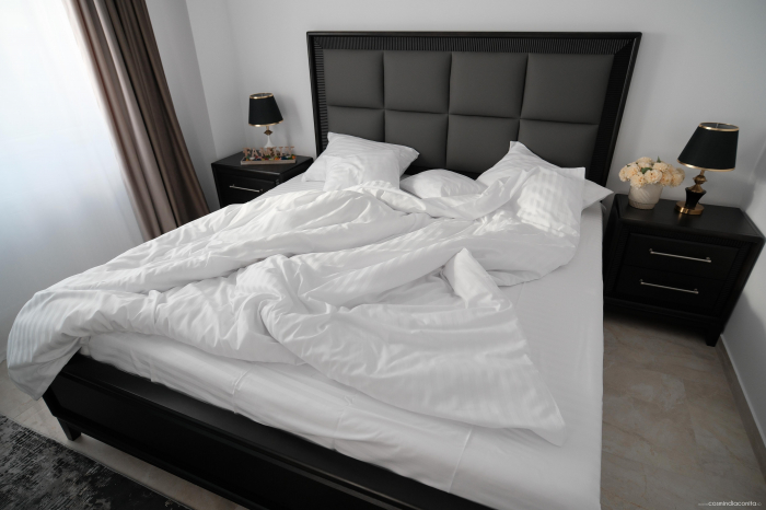 King’s Bed - lenjerie de pat Damasc 100% bumbac, dungă de 1 cm personalizabila pe dimensiuni [7]
