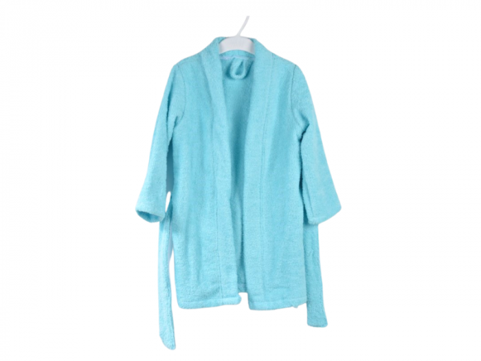 Halat de baie cu gluga frotir bumbac 100% culoare bleu [2]