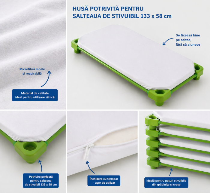 Husă saltea pat stivuibil(133x58 cm) din microfibră simplă [2]
