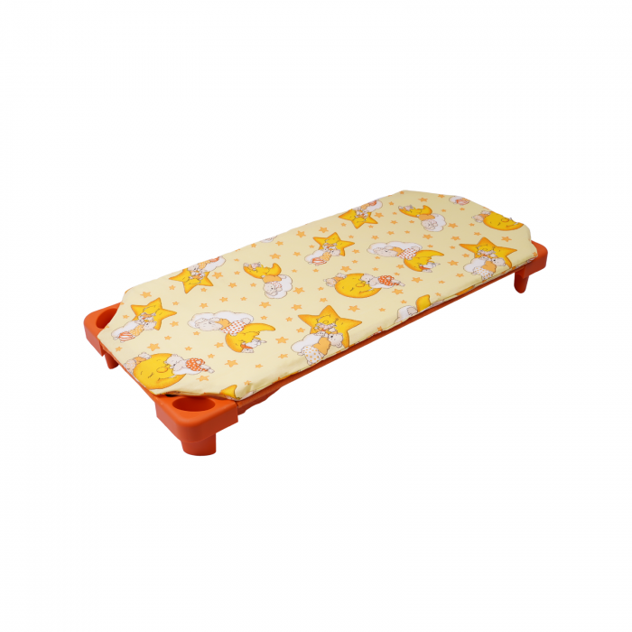 Husa saltea patut stivuibil bumbac 100% standard, model ursuleti pe fond galben [3]