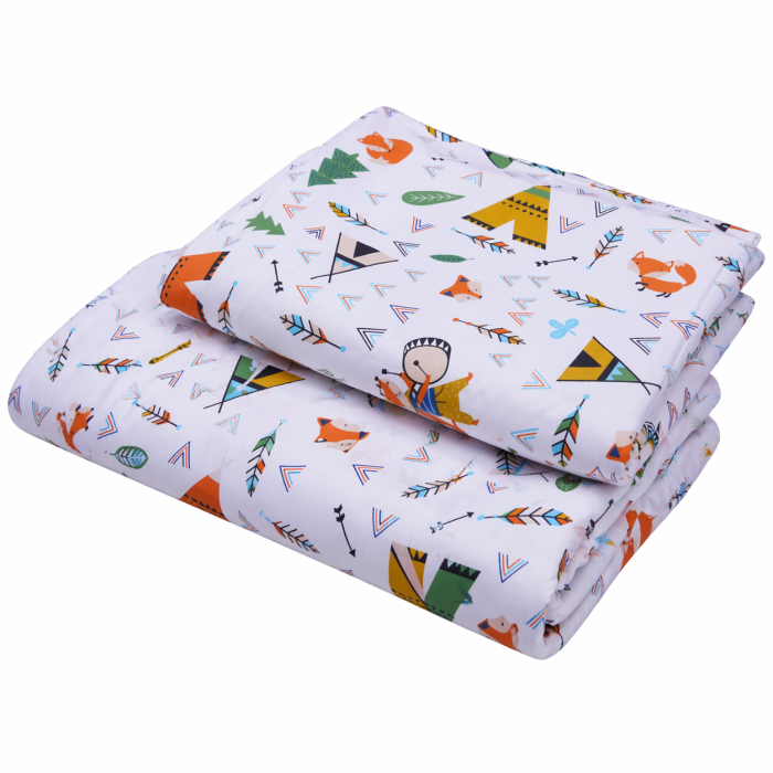 Lenjerie 2 piese pătuț creșă, model animăluțe, 120x60 cm [2]