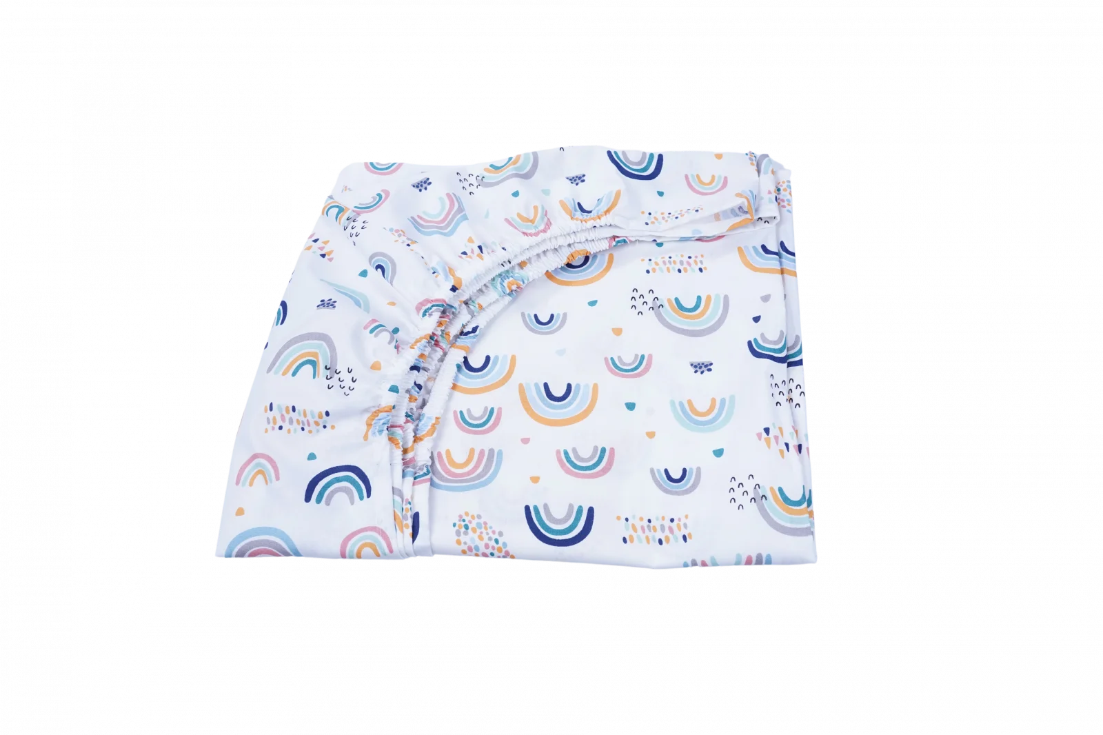 Lenjerie 2 piese pătuț creșă, model curcubee, 120x60 cm [2]