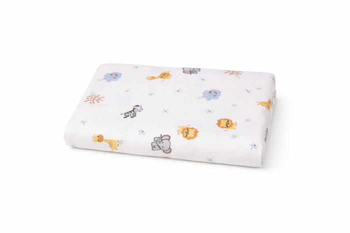 Lenjerie 2 piese pătuț incastrabil(140x60 cm) pentru grădiniță sau creșă, bumbac 100%, model Animăluțe Safari [2]