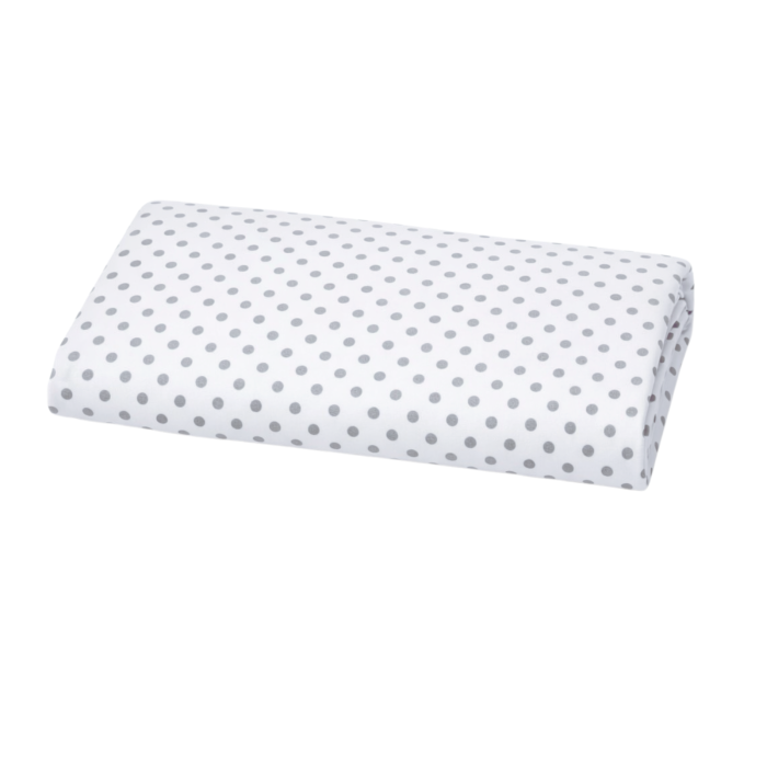 Lenjerie 2 piese pătuț incastrabil(140x60 cm) pentru grădiniță sau creșă, bumbac 100%, model Bulinuțe gri [4]