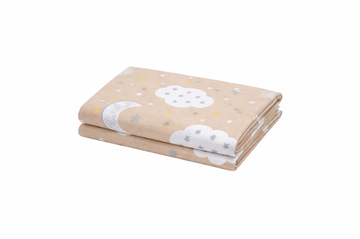 Lenjerie 2 piese pătuț incastrabil(140x60 cm) pentru grădiniță sau creșă, bumbac 100%, model Norișori maro [3]