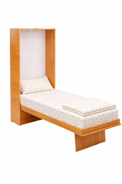 Lenjerie 2 piese pătuț incastrabil(140x60 cm) pentru grădiniță sau creșă, bumbac 100%, model Steluțe galbene [2]