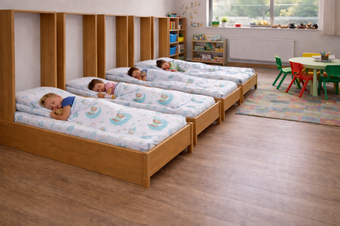 Lenjerie 2 piese pătuț incastrabil(140x60 cm) pentru grădiniță sau creșă, bumbac 100%, model Ursuleți în balon [4]