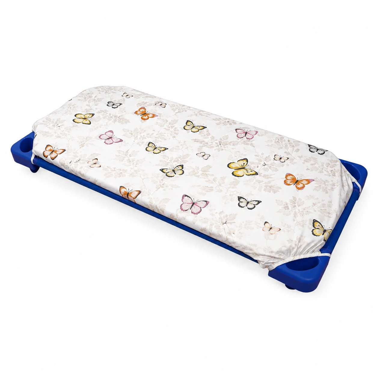 Lenjerie 2 piese pătuț stivuibil(133x58 cm) pentru grădiniță sau creșă, bumbac 100%, model Fluturași [2]