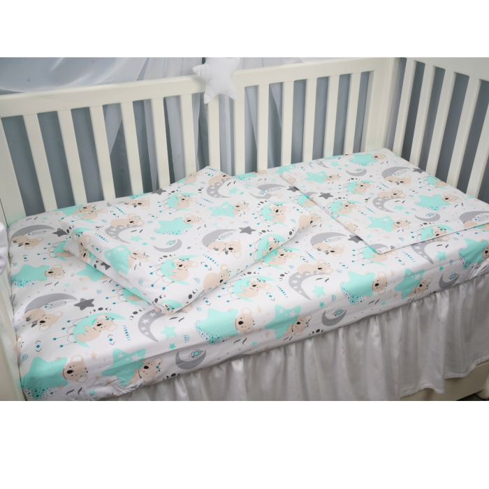 Lenjerie 3 piese bumbac 100%  model Koala patut 120x60 cm [1]