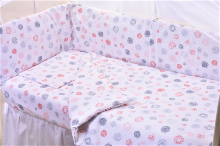 Lenjerie 3 piese bumbac 100%  model ghemotoace  patut 120x60 cm [2]