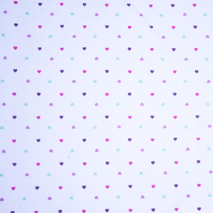 Lenjerie 3 piese bumbac 100%  model Love Beat / inimioare patut 120x60 cm [2]