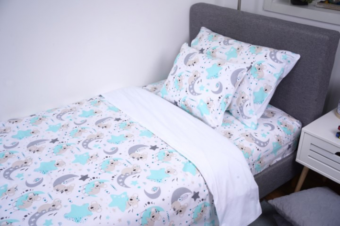 Lenjerie 3 piese pat 90x200 cm Montessorri sau o persoana model Koala [2]