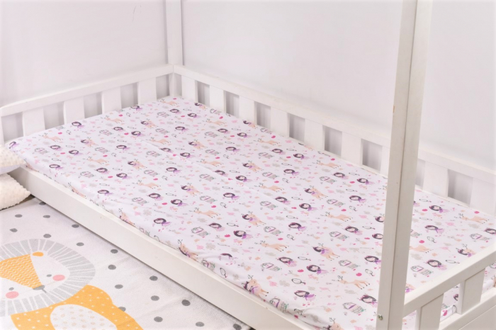 Lenjerie 3 piese pat casuta Montessorri, 1 persoana 90x200 cm model Fetite [2]