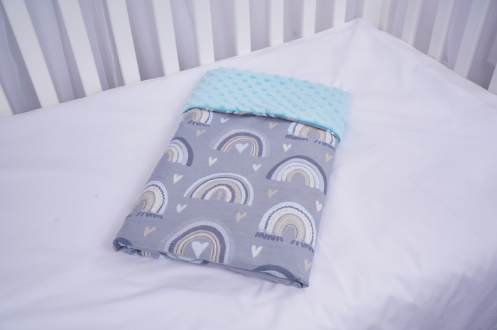 Lenjerie 3 piese model curcubee blue si plus patut 120x60 cm [3]