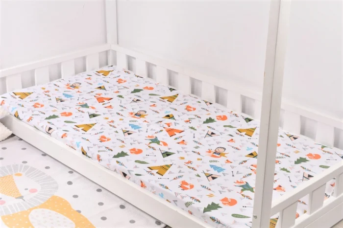 Lenjerie 3 piese pătuț creșă sau grădiniță, 120x60 cm, bumbac 100%, model Animăluțe [4]