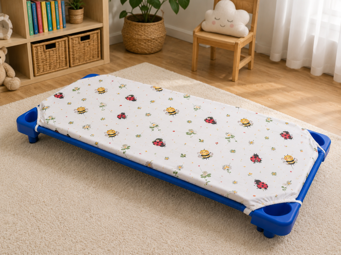Lenjerie 3 piese patut stivuibil bumbac 100%  model albinute si buburuze [2]