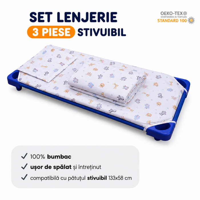 Lenjerie 3 piese patut stivuibil model animalute safari [2]