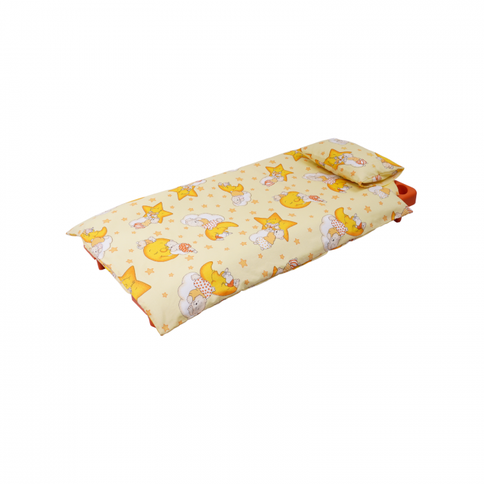 Lenjerie 3 piese patut stivuibil bumbac 100% standard, model ursuleti pe fond galben [3]