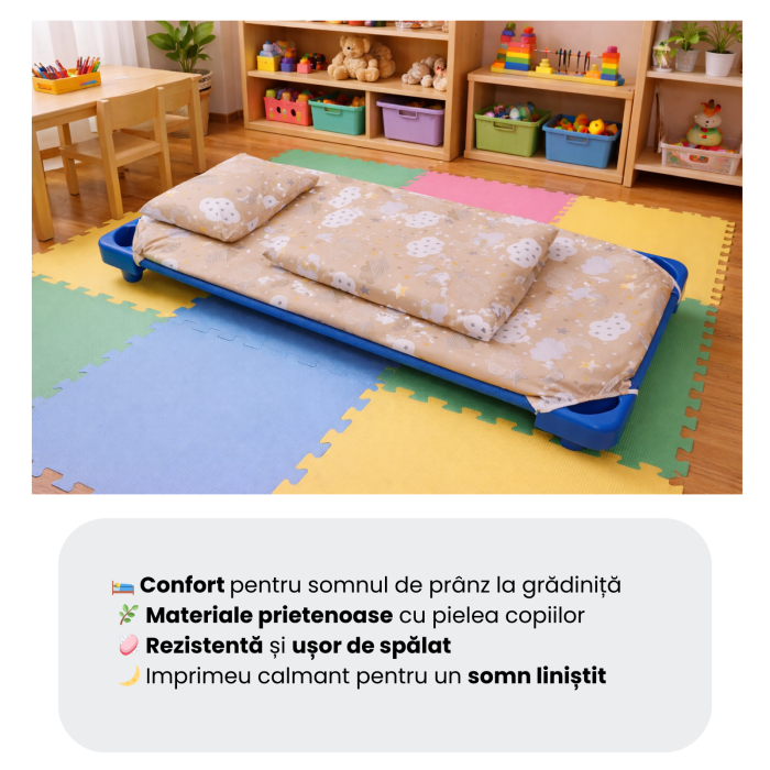 Lenjerie 3 piese patut stivuibil model norisori pe fond maro [7]