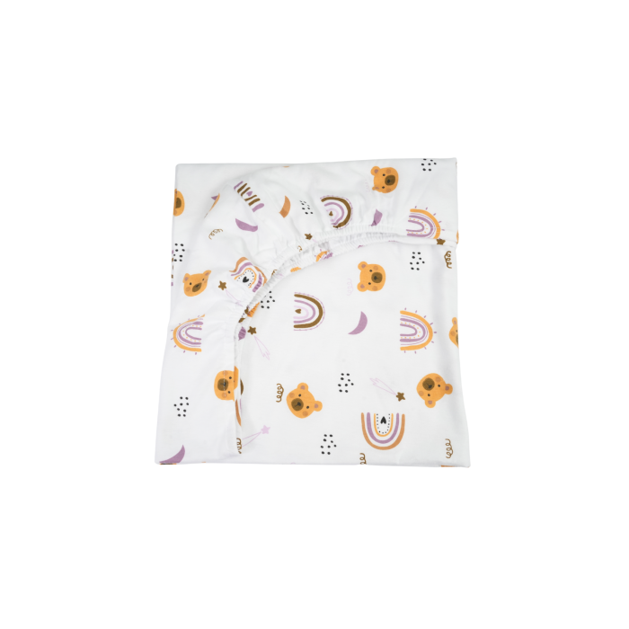 Lenjerie 3 piese bumbac finet 1005 model ursuleti maro patut 120x60 cm [3]