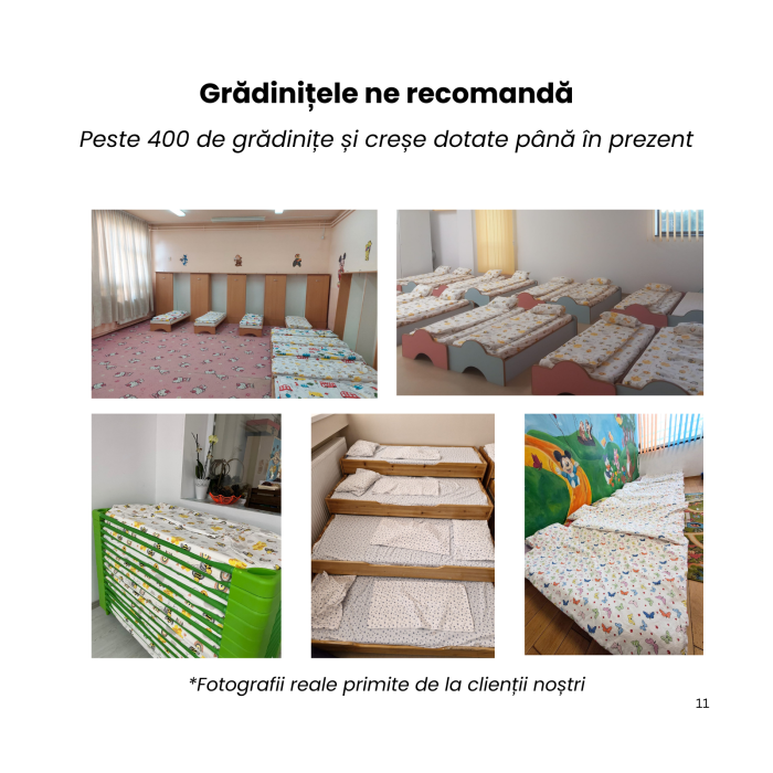 Lenjerie 5 piese pătuț creșă sau grădiniță, 120x60 cm, bumbac 100%, model Bulinuțe gri [6]