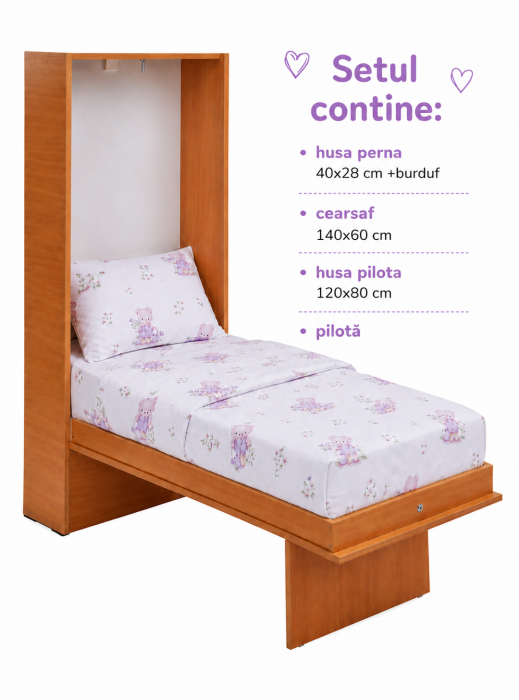 Lenjerie 5 piese patut incastrabil model iepurasi [2]