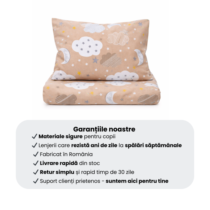 Lenjerie 5 piese patut stivuibil model norisori pe fond maro [7]