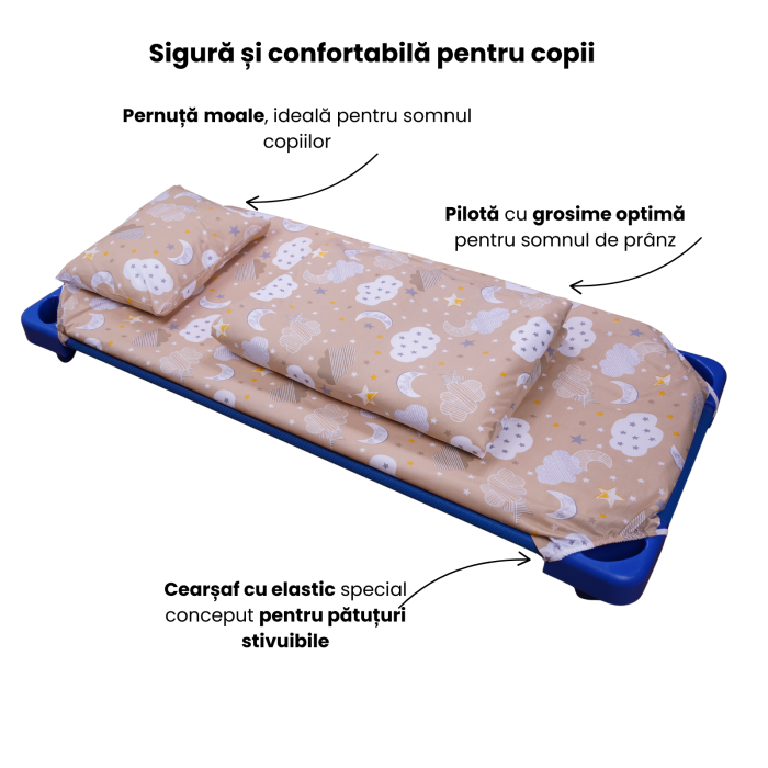 Lenjerie 5 piese patut stivuibil model norisori pe fond maro [4]