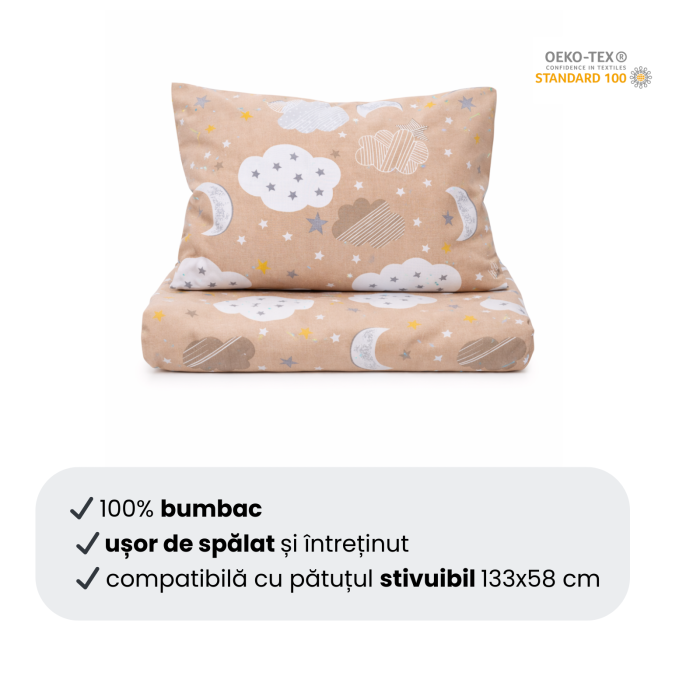 Lenjerie 5 piese patut stivuibil model norisori pe fond maro [3]