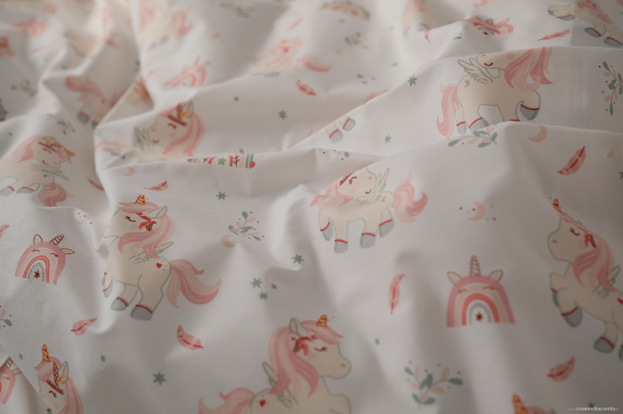 Lenjerie 5 piese patut stivuibil model unicorni roz [4]