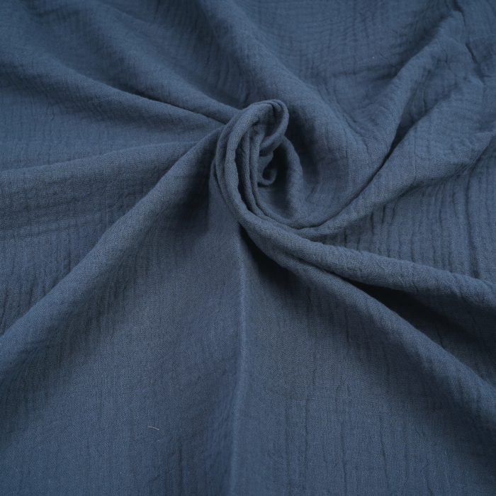 Muselina culoare albastru inchis bumbac organic 100% certificat GOTS, 80x80 cm [2]