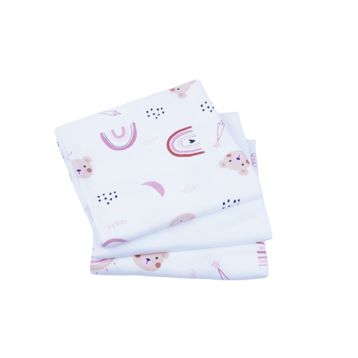 Pachet cadou bebelusi Iepuras paste plus roz si set 3x scutece finet model ursuleti roz [2]