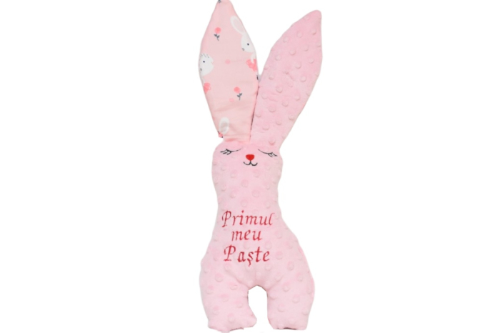 Pachet cadou Iepuras Paste si paturica model floricele si plus roz pal [3]
