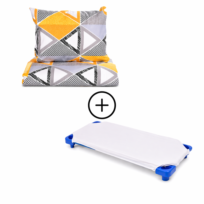 Pachet Cearsaf bumbac model trunghiuri patut stivuibil+ protectie impermeabila [3]